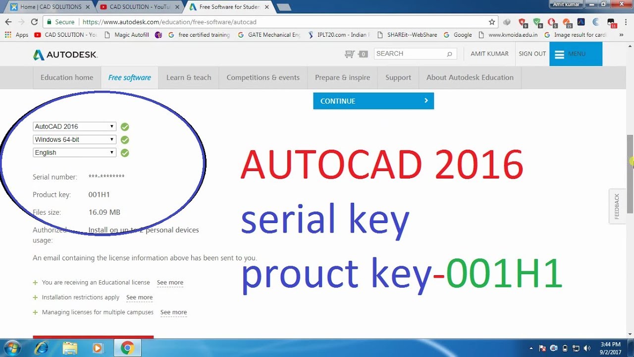 Autocad 2016 serial number and product key crack free download